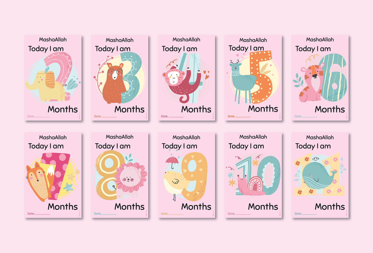 Baby  Girl Milestone Cards