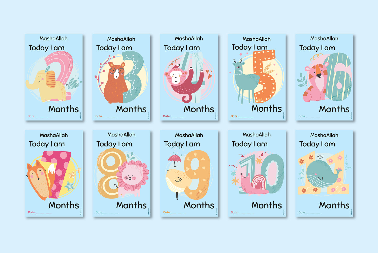 Baby Boy  Milestone Cards