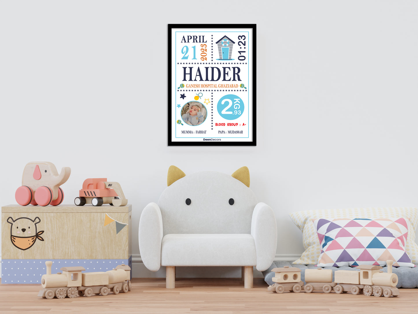Kids Birthday Personalize Name Frame