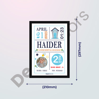 Kids Birthday Personalize Name Frame