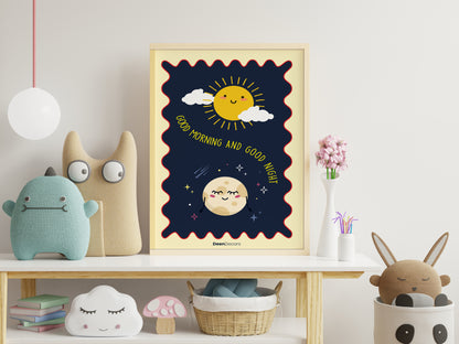 Good Morning & Good Night Kids Wall Decors Frame